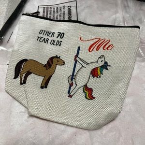 70 Years Old Cute Unicorn Clutch Small